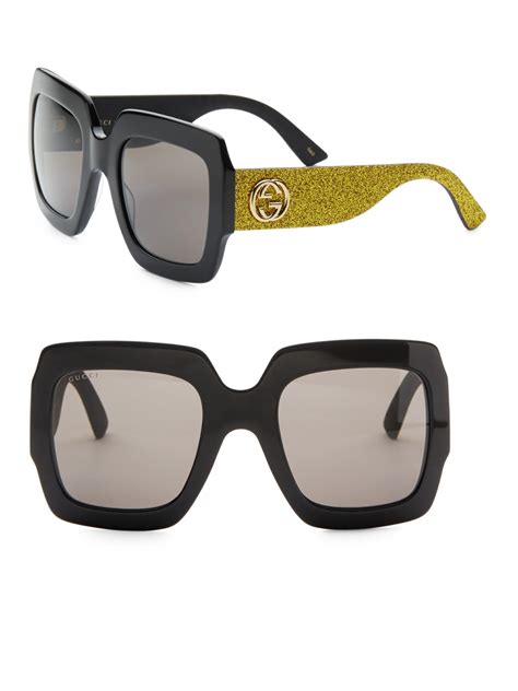 gucci square black sunglasses|black Gucci sunglasses brand new.